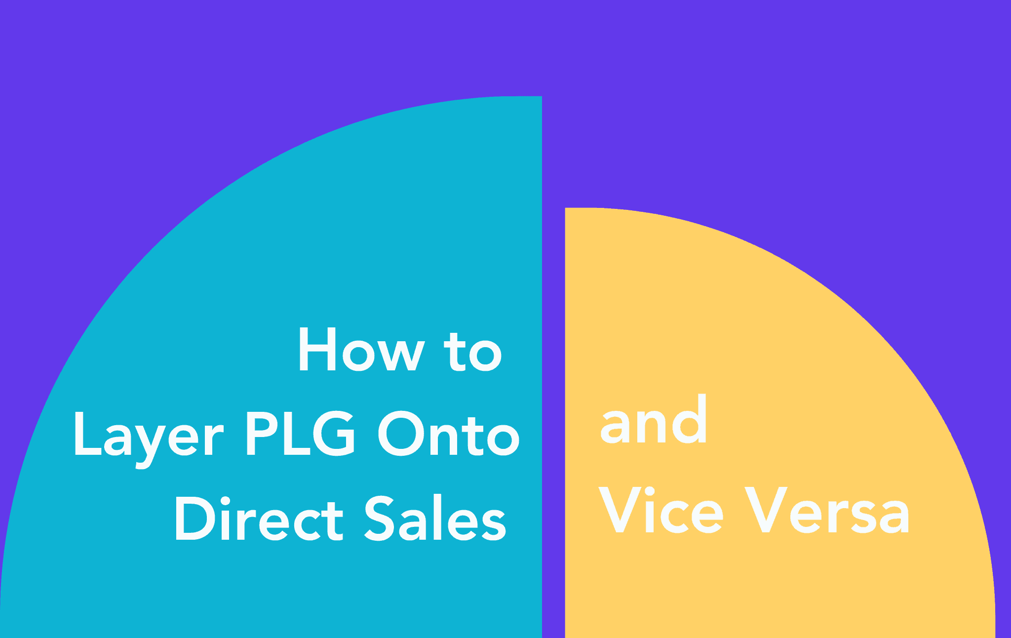 wo semicircles read "How to Layer PLG Onto Direct Sales and Vice Versa," reflecting product-led vs sales-led sales tensions.