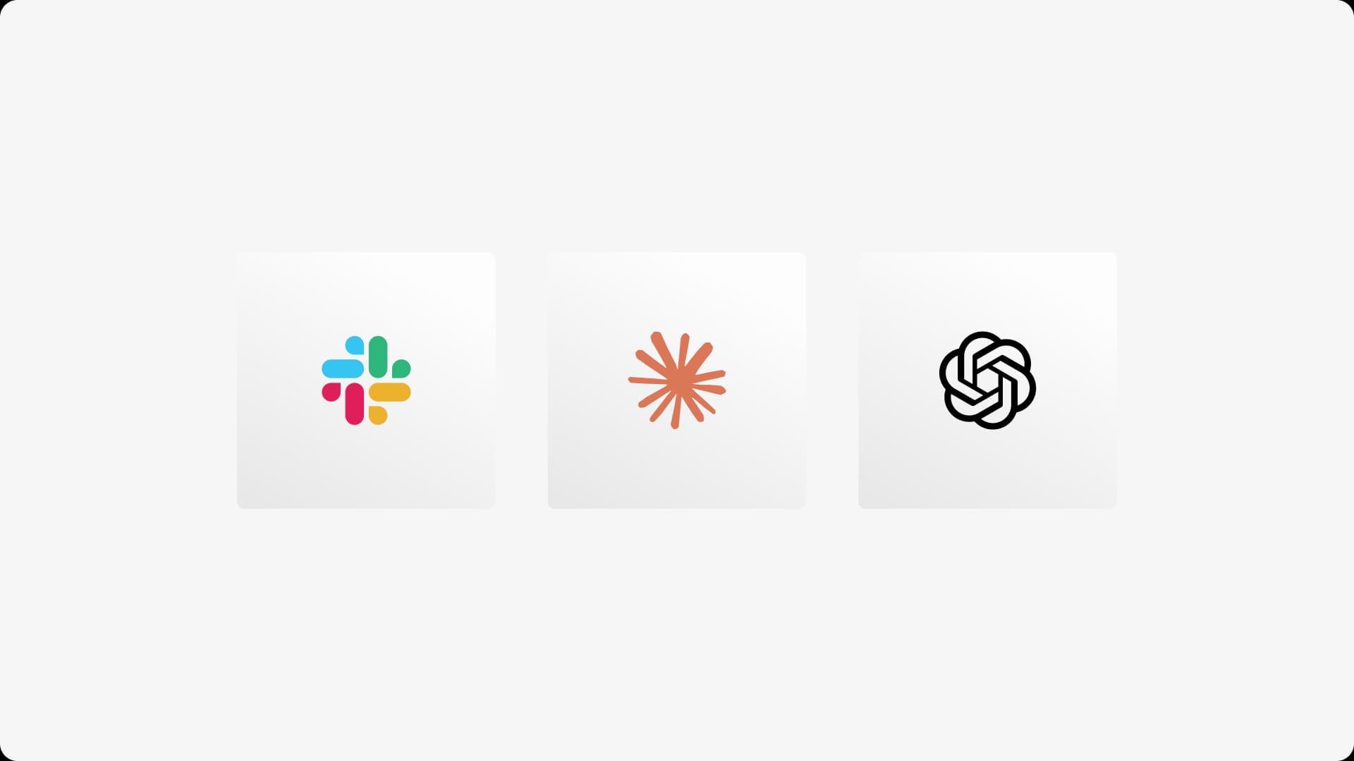 Slack, Claude and OpenAI icons, the interfaces where agents apply Nue pricing rules